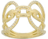 ESTATE LARGE .19CT DIAMOND 14KT YELLOW GOLD 3D CLASSIC SQUARE LOVE KNOT FUN RING