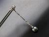 ESTATE LARGE .42CT DIAMOND & AAA TAHITIAN PEARL 18KT WHITE GOLD FLORAL HANGING EARRINGS