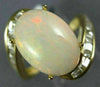 ESTATE LARGE 6.20CT CZ & AAA OPAL 14KT YELLOW GOLD 3D OVAL CRISS CROSS RING