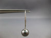 LARGE .32CT DIAMOND & AAA TAHITIAN PEARL 14KT WHITE GOLD 3D BAR HANGING EARRINGS