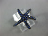 ESTATE WIDE .63CT AAA SAPPHIRE 18KT WHITE GOLD 3D CLASSIC STAR FISH FUN RING