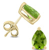 ESTATE 2.1CT AAA PERIDOT 14KT YELLOW GOLD CLASSIC PEAR SHAPE STUD EARRINGS