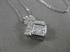 ESTATE DIAMOND CLUSTER 14KT WHITE GOLD INVISIBLE SQUARE PENDANT F/G VVS #15135
