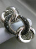 ESTATE EXTRA WIDE 1.80CT BLACK DIAMOND 14K WHITE GOLD LOVE KNOT BANGLE BRACELET
