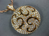 ESTATE LARGE 1.62CT DIAMOND 18KT ROSE GOLD 3D CIRCULAR OPEN FILIGREE PENDANT