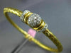 ESTATE .45CT DIAMOND 14K YELLOW GOLD CLASSIC CIRCULAR WOVEN PAVE BANGLE BRACELET