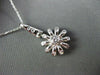ANTIQUE LARGE .30CT DIAMOND 14K WHITE GOLD 3D SUN FLOWER ETOILE PENDANT #1885