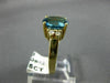 ANTIQUE 2.35CT ROUND DIAMOND & AAA OVAL BLUE TOPAZ 14KT YELLOW GOLD RING #16494