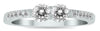 ESTATE .61CT DIAMOND 14K WHITE GOLD CLASSIC ROUND 2 STONE SHARED PRONG LOVE RING