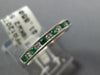 ESTATE .31CT DIAMOND & AAA EMERALD 18K WHITE GOLD ROUND CHANNEL ANNIVERSARY RING
