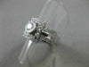 ESTATE WIDE .66CT DIAMOND 14K WHITE GOLD BEZEL SQUARE HALO ENGAGEMENT RING 18671