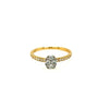 ESTATE .45CT DIAMOND 18KT WHITE GOLD 3D CLASSIC ROUND CLUSTER OVAL FUN RING