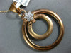 ESTATE LARGE .19CT DIAMOND 18KT ROSE GOLD FLOWER CIRCLE OF LIFE FLOATING PENDANT