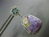LARGE 12.8CT WHITE & BLUE DIAMOND & AAA AMETHYST 14K WHITE GOLD HANGING EARRINGS