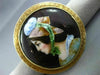 ANTIQUE LARGE MULTI COLOR ENAMEL 14KT YELLOW GOLD 3D VICTORIAN LADY BROOCH PIN