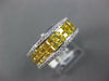 3.70CT DIAMOND & AAA RAINBOW YELLOW SAPPHIRE 14KT WHITE GOLD 3D ANNIVERSARY RING