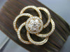 ESTATE LARGE .85CT DIAMOND 18KT GOLD & STAINLESS STEEL 3D FLOWER BANGLE BRACELET