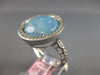 3.52CT DIAMOND & AAA AQUAMARINE 14KT WHITE GOLD 3D ROUND FILIGREE HALO FUN RING