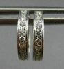 ESTATE SMALL .30CT DIAMOND 18K WHITE GOLD CLASSIC FILIGREE HUGGIE EARRINGS 25560
