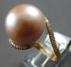LARGE .32CT DIAMOND & AAA PINK SOUTH SEA PEARL 18KT ROSE GOLD CRISS CROSS RING