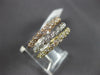 WIDE .69CT DIAMOND 14KT TRI COLOR GOLD 6 ROW STACKABLE ATTACHED ANIVERSARY RING