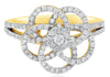 ESTATE .77CT DIAMOND 14KT YELLOW GOLD 3D MULTI CIRCULAR FLOWER FUN RING