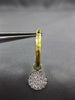 ESTATE .57CT DIAMOND 14KT 2 TONE GOLD 3D PAVE CIRCULAR HOOP FUN EARRINGS #20819
