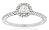 ESTATE .39CT DIAMOND 14KT WHITE GOLD CLASSIC ROUND HALO FRIENDSHIP PROMISE RING