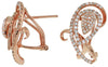 ESTATE WIDE 1.0CT DIAMOND 14K ROSE GOLD PAVE MULTI LEAF CLIP ON HANGING EARRINGS