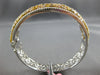 GIA LARGE 8.39CT INTENSE MULTI COLOR DIAMOND 18KT 2 TONE GOLD 3D BANGLE BRACELET