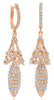 LARGE 3.97CT DIAMOND 18KT ROSE GOLD 3D MARQUISE SHAPE CROWN FUN HANGING EARRINGS