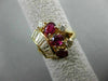 ANTIQUE WIDE 1.33CT DIAMOND & AAA RUBY 14KT YELLOW GOLD MULTI SHAPE RING #22051