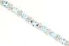 8.13CT DIAMOND & AAA AQUAMARINE 14KT WHITE GOLD 3D OVAL & ROUND TENNIS BRACELET