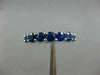 ESTATE 3.8CT AAA ROUND SAPPHIRE 14K WHITE GOLD ETERNITY WEDDING ANNIVERSARY RING