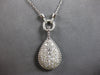 EXTRA LARGE 2.97CT DIAMOND 14KT WHITE GOLD LOVE KNOT TEAR DROP LARIAT NECKLACE