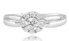 .66CT DIAMOND 14K WHITE GOLD 3D CLASSIC ROUND FLOWER FILIGREE ENGAGEMENT RING