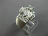 ANTIQUE WIDE .34CT DIAMOND 14K WHITE GOLD FLOWER FILIGREE ANNIVERSARY RING 26178