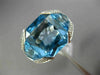 ESTATE EXTRA LARGE 12.10CT DIAMOND & AAA BLUE TOPAZ 18KT WHITE GOLD 3D FUN RING