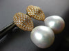 LARGE 2.2CT DIAMOND & AAA SOUTH SEA PEARL 18K ROSE GOLD CLUSTER HANGING EARRINGS