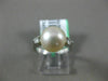 ESTATE .16CT DIAMOND & AAA SOUTH SEA PEARL 18KT WHITE GOLD 3D ENGAGEMENT RING