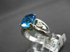 ESTATE LARGE 2.18CT DIAMOND & AAA BLUE TOPAZ 14K TWO TONE GOLD DOUBLE HEART RING