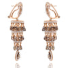 LARGE 22.30CT WHITE & MOCHA DIAMOND 18KT ROSE GOLD CHANDELIER HANGING EARRINGS