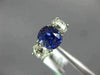 ANTIQUE 5.63CT DIAMOND & AAA SAPPHIRE 14K WHITE GOLD THREE STONE ENGAGEMENT RING