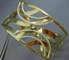 ESTATE LARGE 1.55CT DIAMOND 14K YELLOW GOLD 3D MULTI WAVE FLOWER BANGLE BRACELET