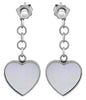 ESTATE AAA SOUTH SEA PEARL & MOTHER OF PEARL 18K WHITE GOLD HEART SHAPE EARRINGS