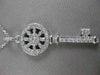 LARGE ESTATE .80CTW DIAMOND 14K WHITE GOLD HEART KEY PENDANT F/G VVS CHAIN 20160