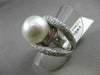 ESTATE EXTRA LARGE 3CT DIAMOND & AAA SOUTH SEA PEARL 18K WHITE GOLD RING 20571