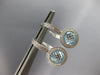 2.32CT DIAMOND & AAA BLUE TOPAZ 14KT WHITE GOLD HALO LEVERBACK HANGING EARRINGS