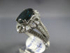 ESTATE LARGE 8.23CT DIAMOND & AAA SAPPHIRE 18KT WHITE GOLD OVAL ENGAGEMENT RING