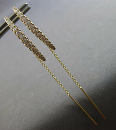 ESTATE LARGE .72CT DIAMOND 14KT YELLOW GOLD GRADUATING BAR CHANDELIER HANGING EARRINGS